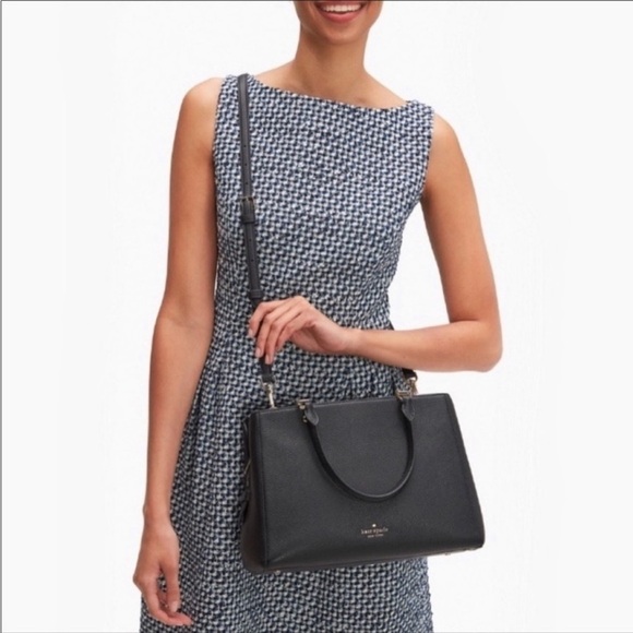Kate Spade Leila Medium Satchel & Crossbody Black Bag - Picture 3 of 13